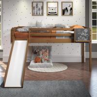 ราคา ในสต็อก Home Kids Loft Bed With Slide, Twin With Slide, เด็กวัยหัดเดินพร้อมสไลเดอร์, สไลด์พร้อมบันได (55901430936)