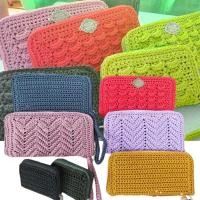 ราคา กระเป๋าสตางค์งานถักมือ แฮนด์เมด ใบเล็ก ใบสั้น ใบยาว สีสันสวยงาม (19425958795)