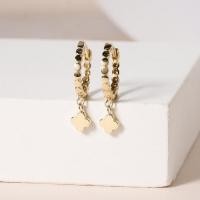 ราคา Grace Fine Jewelry ต่างหูห่วงทองแท้ 9K Plain Clover Huggies (23143180343)