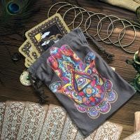 ราคา Tarot Card Bag Tarot Card Storage Bag Hamsa Hand Velvet Jewelry Pouch Gift Bags Board Game Drawstring Tarot Bag jiwth (20016343689)