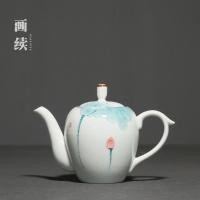 ราคา กาน้ําชาดอกบัวทาสีด้วยมือชุดน้ําชากังฟูกาน้ําชาสี เคลือบด้านล่าง เซรามิคในครัวเรือน เรียบง่าย หม้อเดียว (26491079938)