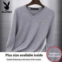 ราคา [เสื้อเชิ้ต จุดต่ําสุด คอสูงลายทาง] [สไตล์เซกคิล] เพลย์บอยฤดูใบไม้ร่วงฤดูหนาวหนาคอวีเสื้อกันหนาวทุกการแข่งขันสีทึบไก่หัวใจปก หนาขึ้น (56351863039)