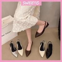 ราคา รองเท้าแฟชั่นสำหรับผู้หญิง ส้นเตี้ย หนังหัวแหลม ทรงหนา สวมง่าย (50201455225)