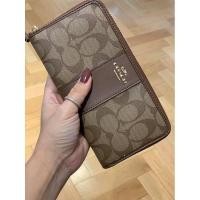 ราคา coach กระเป๋าสตางค์ซิปรอบ สีน้ำตาล ของแท้ (8107055542)