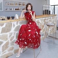 ราคา ชุดกระโปรงแขนกุดเอวแคบ สไตล์ฝรั่งเศส ลายดอกไม้ สำหรับทะเลหรูหรา (29642265728)