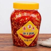 ราคา พริกดอง พริกสับหยาบ 500กรัม พริกขี้หนูกระเทียมสับดอง 军杰辣王剁椒 (29830796647)
