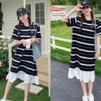 ราคา เดรสคลุมท้องน่ารักๆ เดรสสไตล์เกาหลี ชุดให้นมลูก ชุดสาวอวบ ใส่ได้สบาย ไม่ท้องก็ใส่ได้ พร้อมส่ง (27157093703)