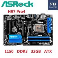 ราคา Used slot LGA1150 H97 เมนบอร์ดสําหรับ ASRock H97 Pro4 บอร์ดเดสก์ท็อป USB3.0 SATA3 DDR3 (51700402360)