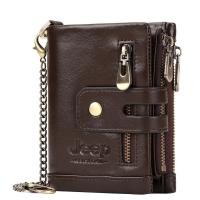 ราคา Humerpaul ฟรีแกะสลัก 100% หนังแท้ผู้ชายกระเป๋าสตางค์กระเป๋าเงินเหรียญขนาดเล็กมินิผู้ถือบัตรโซ่ผลงานชาย Walet กระเป๋า (3458671189)