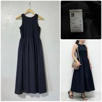 ราคา GU เดรสยาวแขนกุด ผ้าต่อ สีดำ เดรสญี่ปุ่นมือสอง (42364523675)