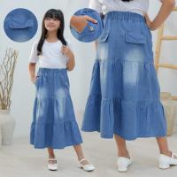ราคา กระโปรงยีนส์ชั้นเด็กผู้หญิงมีกระเป๋าข้าง 3-10 ปีกระโปรงยาวผ้ายีนส์พรีเมี่ยม (42325853406)
