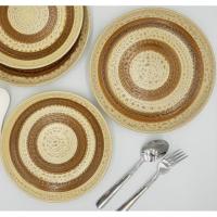 ราคา จาน จานเซรามิค ลายครีมน้ำตาล มี 2 ขนาด จาน 8.5 นิ้ว จาน 9.5 นิ้ว (4431642721)