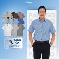 ราคา PAPAGO เสื้อผู้ชายวัยกลางคนผ้าไฮบริดแนวนอนพิมพ์ลายโดดเด่น - P23SNHT003 (42165863744)