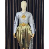 ราคา ชุดไทยโจงกระเบน สีเทา ชุดไทยสวยๆ ชุดแม่เกสร บุพเพสันนิวาส (20146640707)
