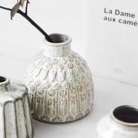 ราคา ญี่ปุ่น retro เก่าบรรเทาแจกันเซรามิค handmade โบราณหยาบเครื่องปั้นดินเผาแจกันโต๊ะรับประทานอาหารตกแต (25026967972)