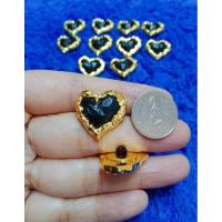 ราคา กระดุมแฟชั่นรูปหัวใจสีดำขนาด 21 มิลจำนวน 12 เม็ด (26628467005)