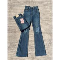 ราคา กางเกงยีนส์ขาม้าเอวสูง สีสนิมงานป้าย Sirinan studio แต่งขาดเข่าสองข้าง K02 (25805255848)