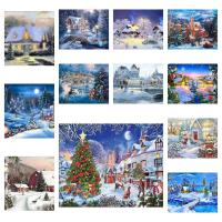 ราคา ภาพวาดเพชรคริสต์มาส อีฟ ฉากหิมะ สำหรับห้องนั่งเล่น ห้องนอน และห้องรับประทานอาหาร ขนาด 30x40 cm/40x50 cm (48650122795)