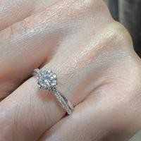 ราคา แหวนเพชร GIA เม็ดชู 0.19ct น้ำ100 VS2 3EX None ทอง18k ของแท้% (29414006253)