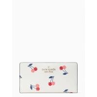 ราคา ✨ สด-ผ่อน✨ พร้อมส่ง #Kate Spade Staci Dancing Cherry Large Slim Bifold Wallet Cream Multi #K6020 กระเป๋าตังค์ใบกลาง 2พับ (14187175295)