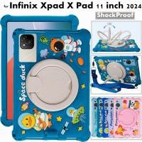 ราคา Shockproof Case for Infinix Xpad 11 Inch 2024 360 Degree Rotating Cute Cartoon Soft Silicone Protective Sleeve Stand Cover (26615744402)