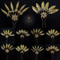 ราคา ปิ่นปักผม ปิ่นใบไม้ไหวสีทอง เครื่อง​ประดับ​ชุด​ไทย (2840424501)