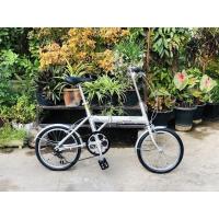 ราคา จักรยานพับเล็ก เก่าญี่ปุ่น ยี่ห้อ Bridgestone sneaker แท้ สีบรอนซ์เงินสวยๆ เฟรมอะลู บังจานดำ(M) (14653068089)