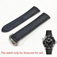 ราคา สําหรับ Omega Seamaster Planet Ocean 20 21 22 มม.ยางสายนาฬิกา Silver Clasp 300 M 600 M 43.5 มม.600 M 45.5 มม. (29287417551)