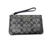 ราคา Coachแท้!! กระเป๋าคล้องมือ1ซิปLสีเทาซีดำขอบดำ (28219824759)