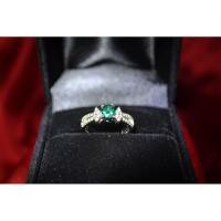 ราคา แหวนเงินแท้ 925 พลอยแท้ (พลอยอ่อน) พลอยสีเขียว (22342323180)