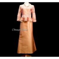 ราคา ชุดผ้าไหมปักเเต่งเลื่อม ไหมแท้100% (22671884008)