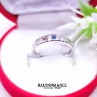 ราคา A6439 แหวนชายพลอยไพลินเผาเก่าแท้ ( Natural Blue Sapphire ) ตัวเรือนเงินแท้925 ชุบทองคำขาว ไซส์54 แก้ไซส์ฟรี (23137942231)