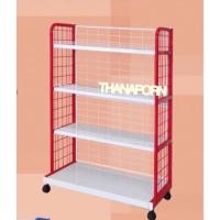 ราคา ชั้นซุปเปอร์มาเก็ต มินิมาร์ท ชั้นเหล็กวางสินค้า ชั้นวางเอนกประสงค์มีล้อ ชั้นโฮมมาร์ท 90cm4ชั้นHM1 (3397459351)