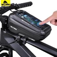 ราคา WILD MAN Mountain Bike Bag Front Handlerbar Bag Rainproof 6.8inch Mobile Phone Case Bicycle Top Tube Bag Cycling Accesso (23780527073)
