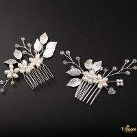 ราคา หวีโลหะตกแต่ง Swarovski Crystal เพศหญิง พร้อมบาร์เร็ตต์ไข่มุก เหมาะสำหรับของขวัญงานเลี้ยง (45600694380)