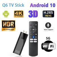 ราคา Q6 TV Stick ควบคุมเสียง Allwinner H313 quad core Cortex A53 HDMI2.0 Dual WiFi 4G 5G Android 10 ทีวี 2GB 16GB BT 5.0 HD 4K สมาร์ททีวี Stick ZIKEQ (24381390868)