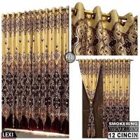 ราคา ประตูและ WINDOW CURTAINS SMOKRING MODEL 12 HOLES LEXI MOTIF (28315181565)