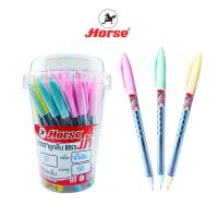 ราคา HORSE (ตราม้า) ปากกาลูกลื่น แบบปลอก 0.5 มม. H-07 สีพลาสเทล ตราม้า หมึกน้ำเงิน บรรจุ 50 ด้าม/กระป๋อง จำนวน 1 กระป๋อง (13799639454)