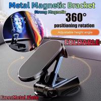 ราคา Metal Magnetic Car Mobile Phone Holder Folding Magnet Cell Phone Stand in Car GPS Support For iPhone 360° Rotatable Mou (27327376900)