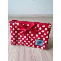 ราคา กระเป๋า Harrods ของแท้ กระเป๋าใส่เครื่องสำอางค์มีกระจกในกระเป๋า มีช่องซิปสองซิป สีแดงลายจุดขาว สภาพประมาณ 80-85% (28586391319)