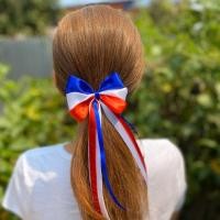 ราคา โบว์ติดผม ริบบิ้นผ้าซาติน ลายธงชาติ สีน้ำเงิน ขาว แดง พร้อมส่ง (5018238949)