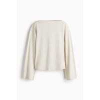 ราคา H&M(เอชแอนด์เอ็ม) เสื้อท็อปคอเรือผ้าฝ้าย Women Boat-neck cotton top 1301320_2 (53201135485)