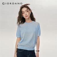 ราคา GIORDANO WOMEN Gradient crewneck short sleeve sweater 18355918 (43608578086)