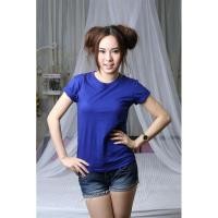 ราคา S เสื้อยืด สีน้ำเงิน คอกลม แขนสั้น Size S (23367857145)