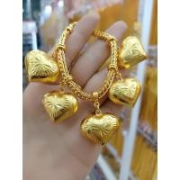 ราคา ข้อมือทองโคลนนิ่งลายนิยม ข้อมือลายจี้หัวใจตุ้งติ้ง หนัก 5 บาท หุ้มเศษทองสวยทนงานดีสั่งได้คะ (28551399408)