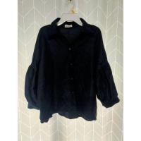 ราคา เสื้อเชิ้ต แขนบอลลูน แขน 8 ส่วน ผ้าลูกฟูกบาง ใส่ไม่ร้อน สีดำ อก 48 ยาว 22 ราคา 42 บาท (4558183827)