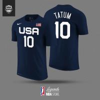 ราคา เสื้อบาสเก็ตบอลผู้ชายและผู้หญิง NBA เสื้อยืดบาสเก็ตบอล USA Basketball 2021 No. 10 Jayson TATUM - เสื้อยืด NBA NAVY เสื้อยืดบาสเก็ตบอล (44222699212)