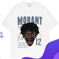 ราคา เสื้อยืด Ja Morant Morant บาสเกตบอลพิมพ์ผ้าฝ้ายแท้ผู้ชาย Fun Cool NBA T เสื้ออินเทรนด์ S-5XL (43957830990)