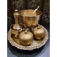 ราคา ชุดทำบุญตักบาตรถาดองุ่นงานทองเหลืองชุดใหญ่ (11449448943)