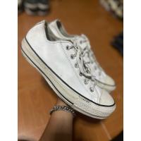 ราคา Converse All Star หนังสีขาว ไซร้ 42/27 มือสองของแท้ (41273556639)